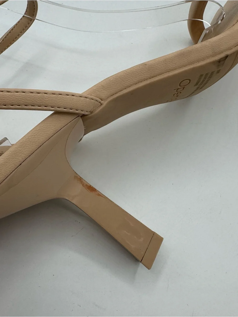 Open Edit Taytum Ankle Strap Heel Sandals Tan Cream Size US 9 neutral wedding